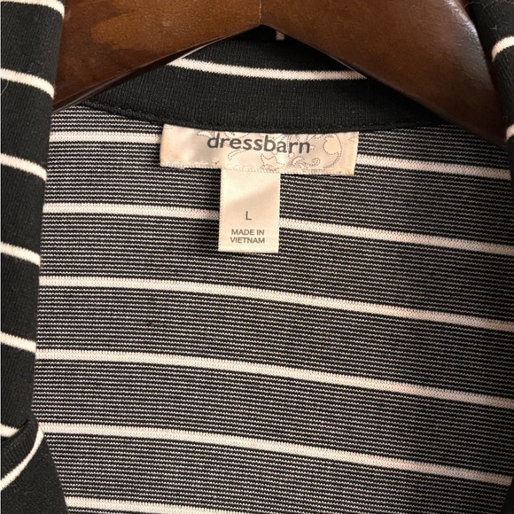 Dressbarn striped black/white 3/4 sleeve blazer jacket Size Large - Picture 3 of 3